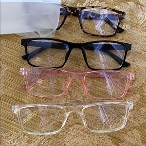 Stylish blue light eyewear Set - Black, Pink, Clear, tortoise